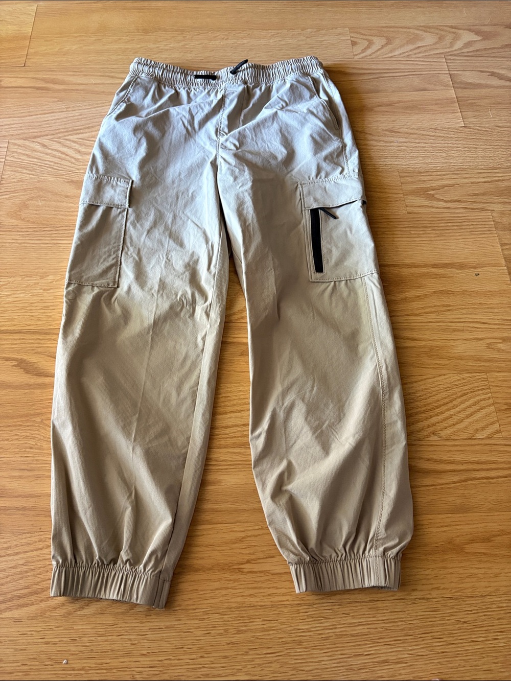 NWT Sonoma Light Beige Pull-On Cargo Jogger Pants Size L 14/16